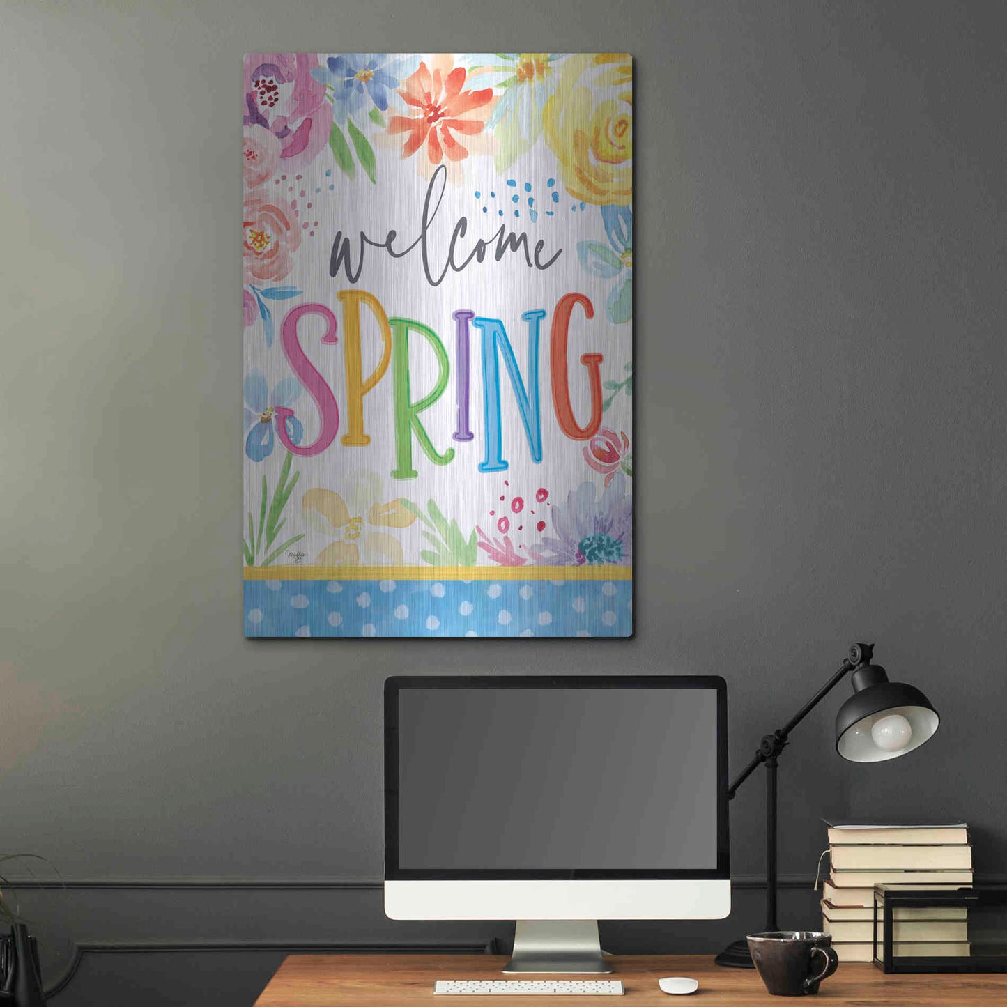 Luxe Metal Art 'Welcome Spring' by Mollie B, Metal Wall Art,24x36