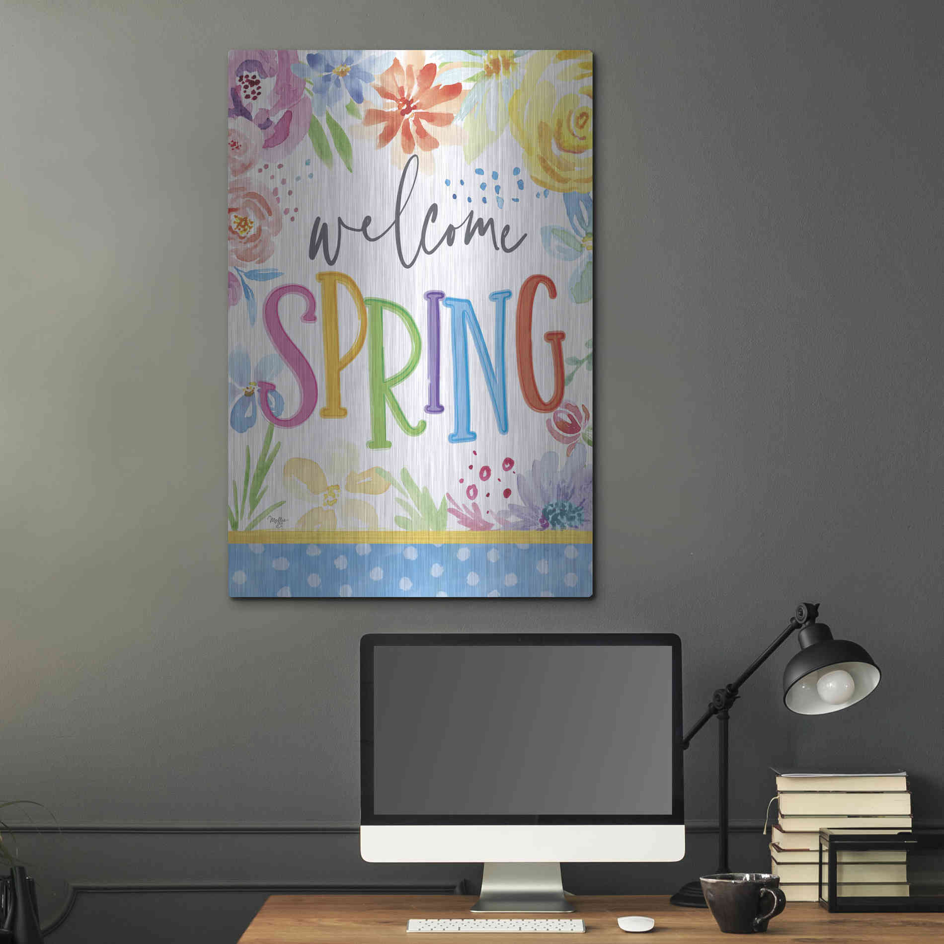 Luxe Metal Art 'Welcome Spring' by Mollie B, Metal Wall Art,24x36