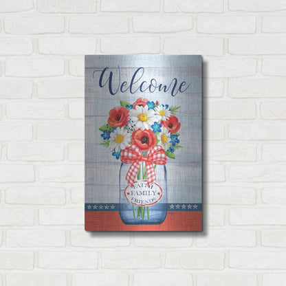 Luxe Metal Art 'Patriotic Glass Jar' by Mollie B, Metal Wall Art,16x24