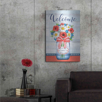 Luxe Metal Art 'Patriotic Glass Jar' by Mollie B, Metal Wall Art,24x36