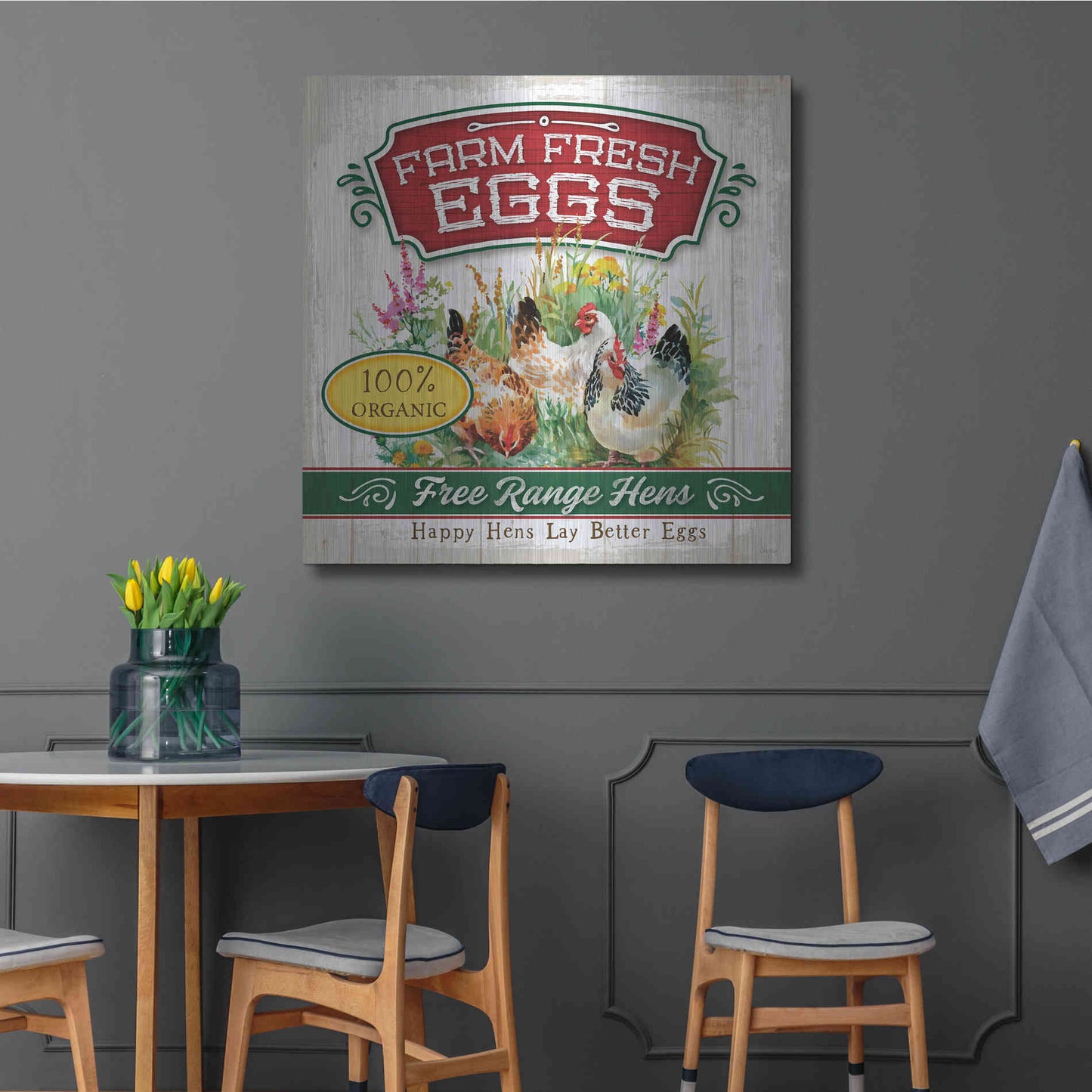 Luxe Metal Art 'Fresh Eggs' by Mollie B, Metal Wall Art,36x36