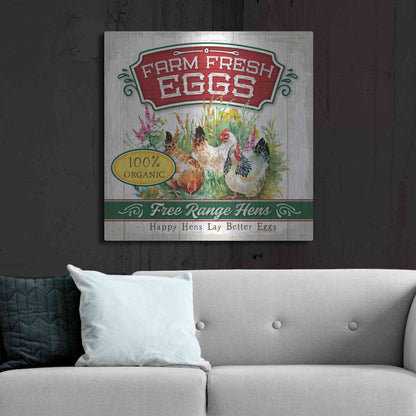 Luxe Metal Art 'Fresh Eggs' by Mollie B, Metal Wall Art,36x36