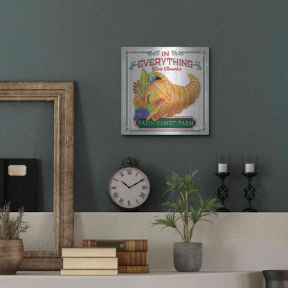 Luxe Metal Art 'Give Thanks' by Mollie B, Metal Wall Art,12x12