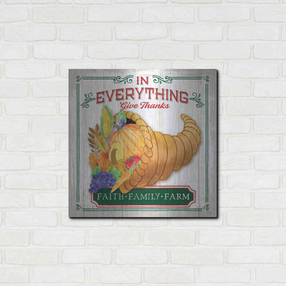 Luxe Metal Art 'Give Thanks' by Mollie B, Metal Wall Art,24x24