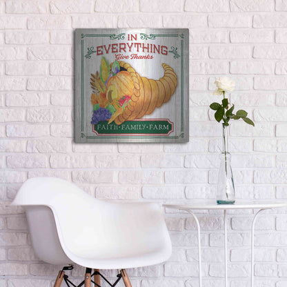 Luxe Metal Art 'Give Thanks' by Mollie B, Metal Wall Art,24x24