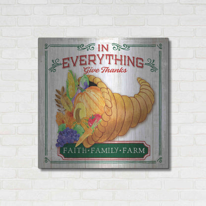 Luxe Metal Art 'Give Thanks' by Mollie B, Metal Wall Art,36x36