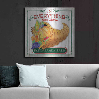 Luxe Metal Art 'Give Thanks' by Mollie B, Metal Wall Art,36x36