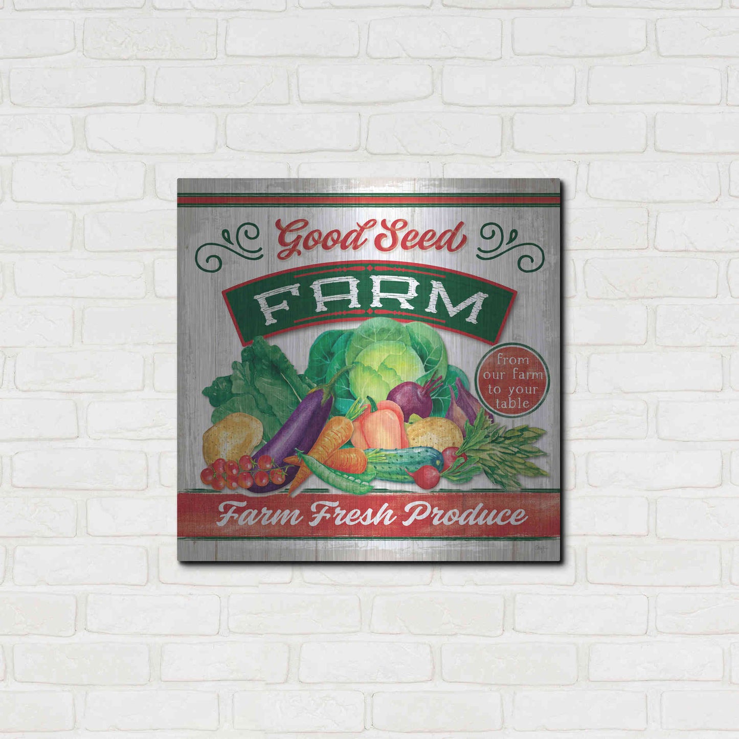 Luxe Metal Art 'Good Seed' by Mollie B, Metal Wall Art,24x24