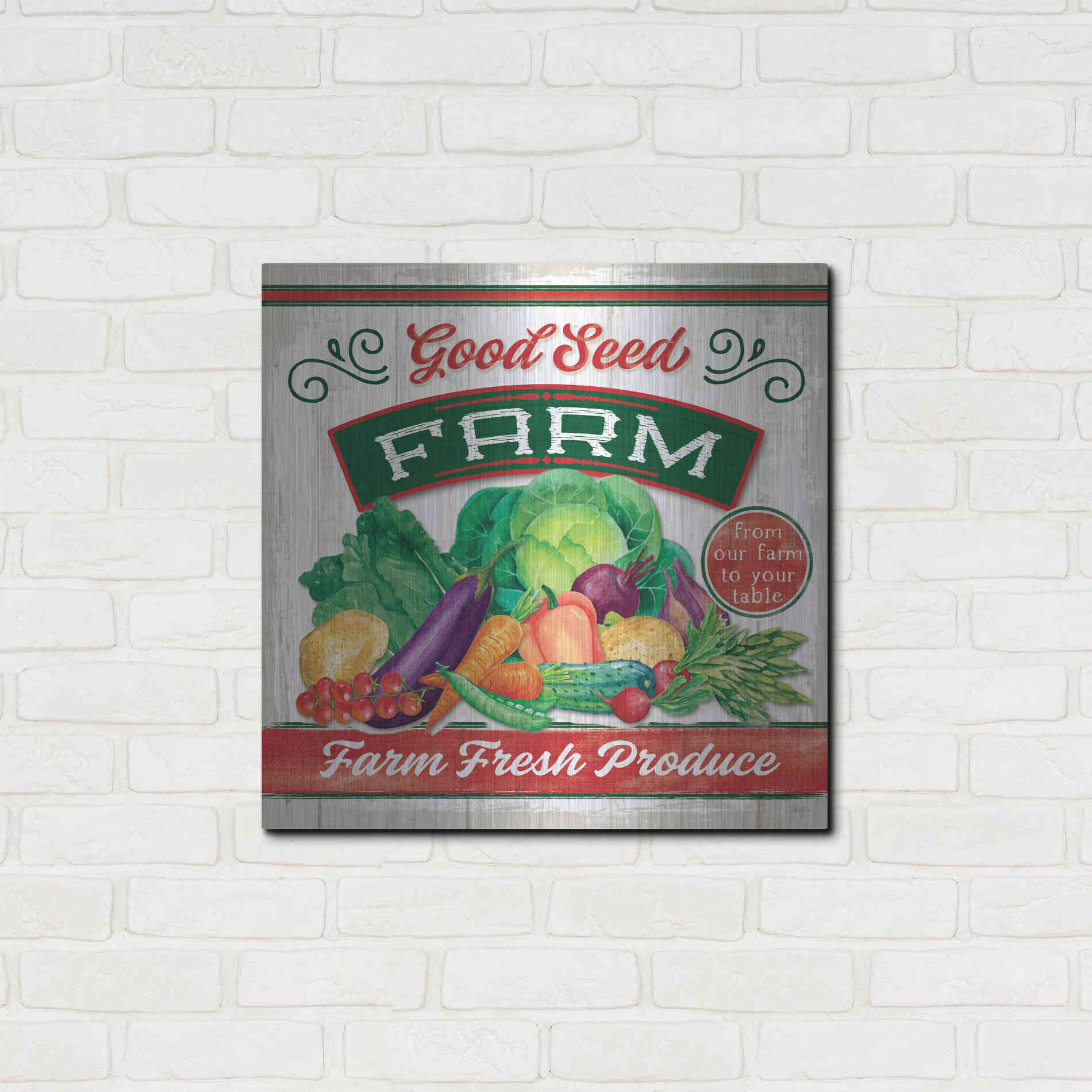 Luxe Metal Art 'Good Seed' by Mollie B, Metal Wall Art,24x24