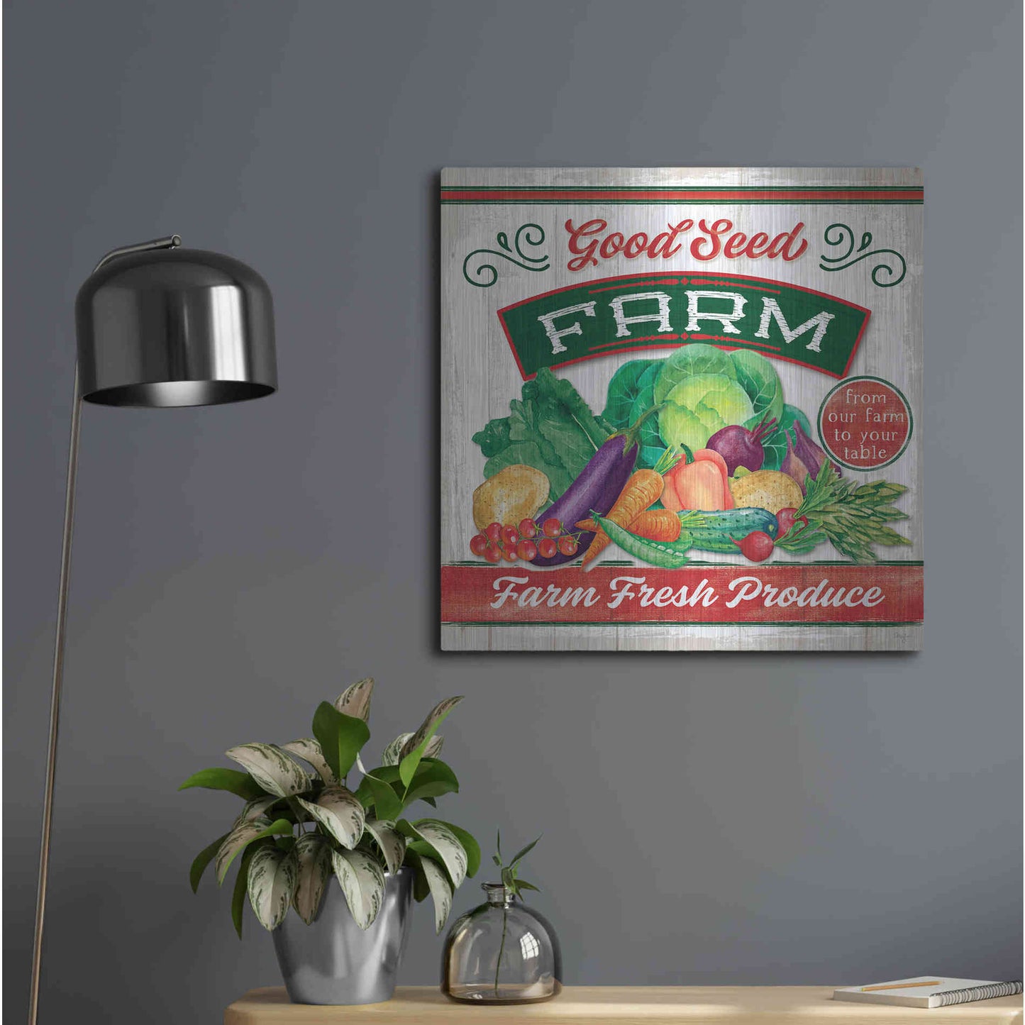 Luxe Metal Art 'Good Seed' by Mollie B, Metal Wall Art,24x24