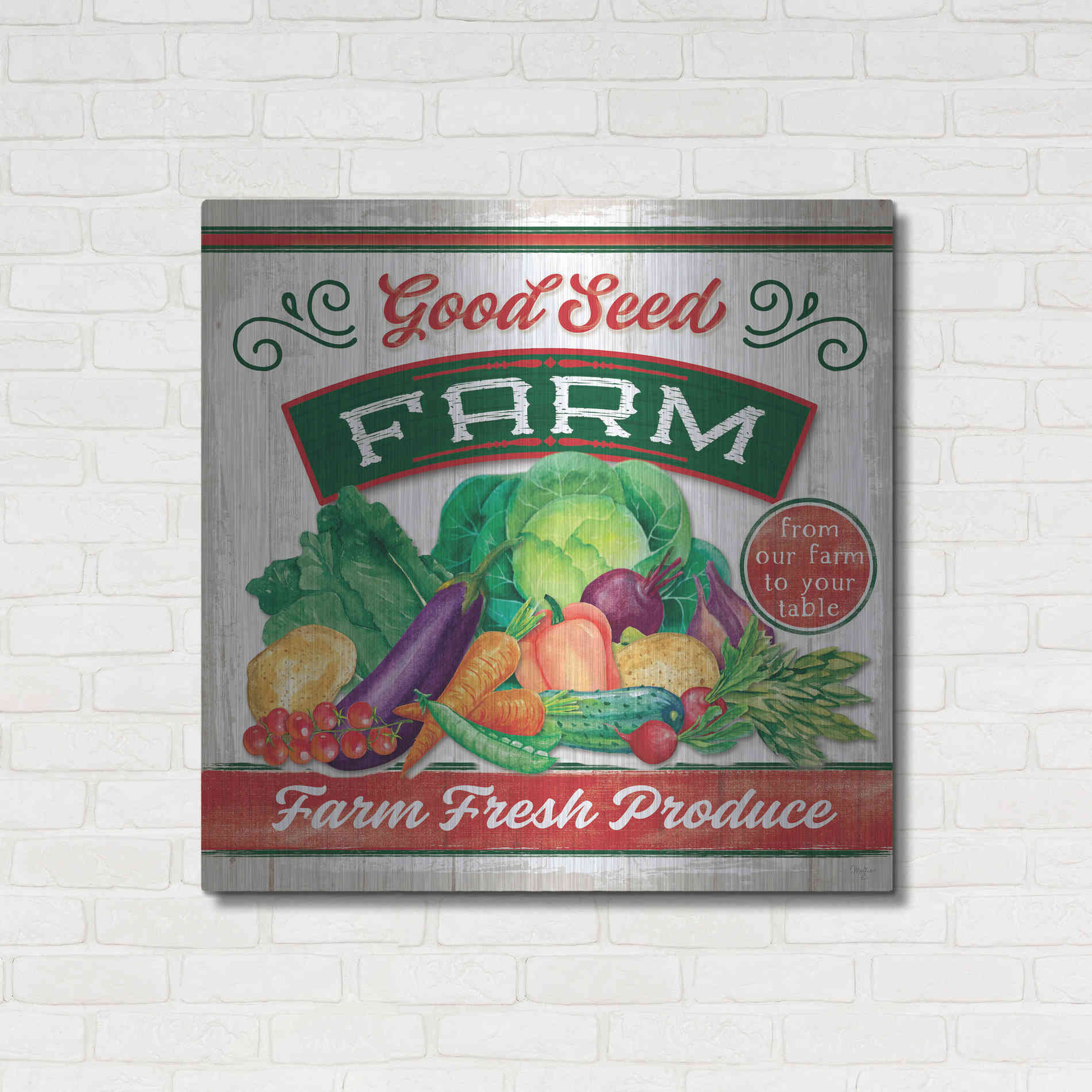 Luxe Metal Art 'Good Seed' by Mollie B, Metal Wall Art,36x36