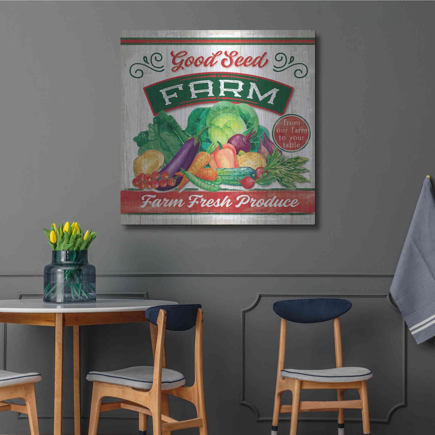 Luxe Metal Art 'Good Seed' by Mollie B, Metal Wall Art,36x36