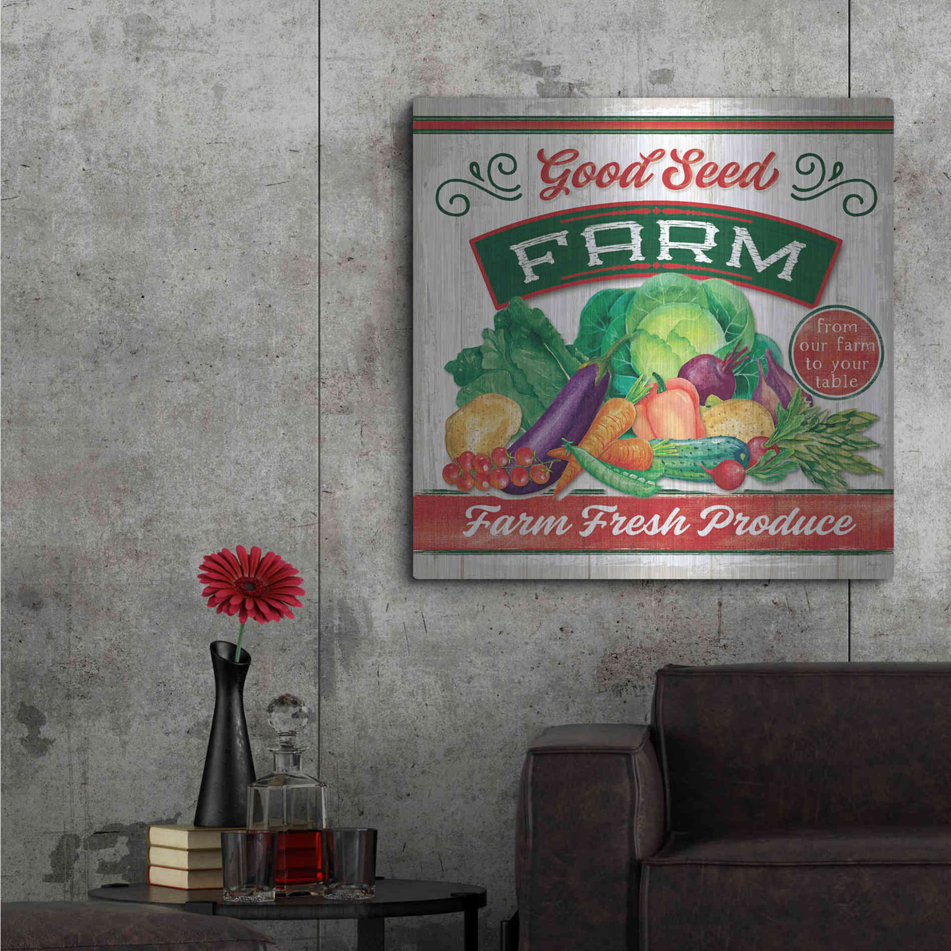 Luxe Metal Art 'Good Seed' by Mollie B, Metal Wall Art,36x36