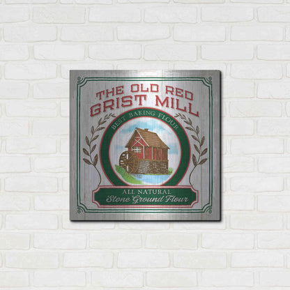 Luxe Metal Art 'Grist Mill Flour' by Mollie B, Metal Wall Art,24x24
