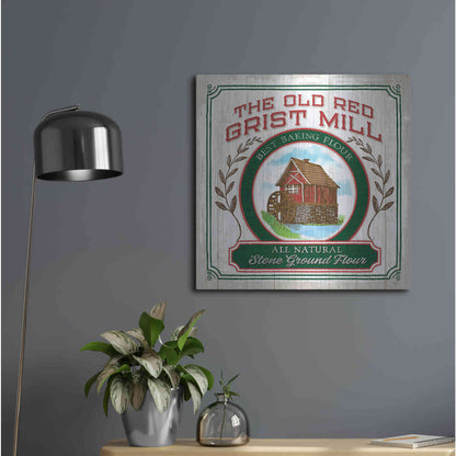 Luxe Metal Art 'Grist Mill Flour' by Mollie B, Metal Wall Art,24x24