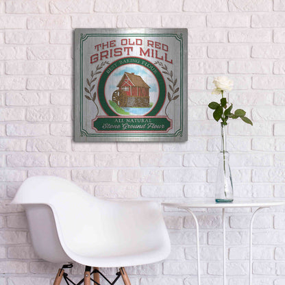 Luxe Metal Art 'Grist Mill Flour' by Mollie B, Metal Wall Art,24x24