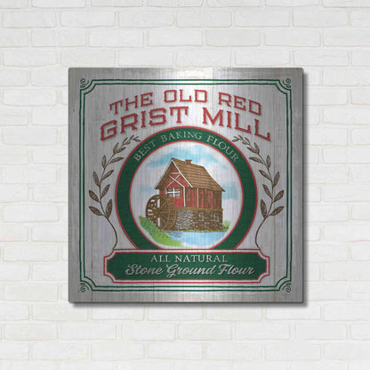 Luxe Metal Art 'Grist Mill Flour' by Mollie B, Metal Wall Art,36x36