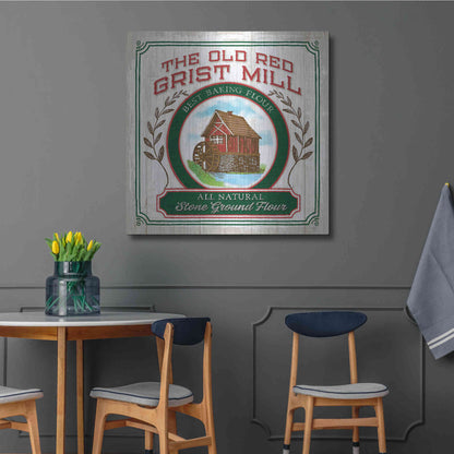 Luxe Metal Art 'Grist Mill Flour' by Mollie B, Metal Wall Art,36x36