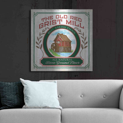 Luxe Metal Art 'Grist Mill Flour' by Mollie B, Metal Wall Art,36x36