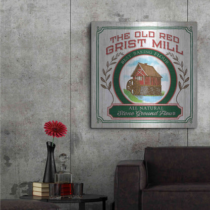 Luxe Metal Art 'Grist Mill Flour' by Mollie B, Metal Wall Art,36x36