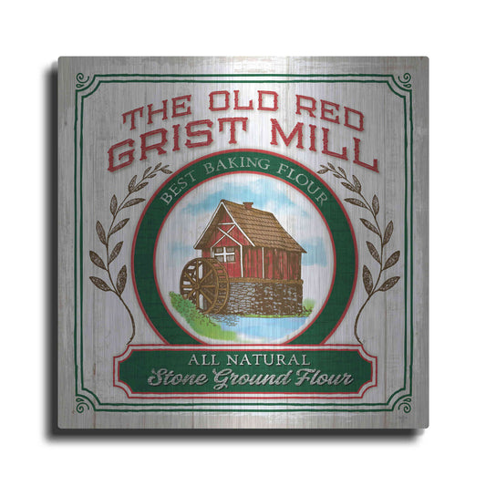 Luxe Metal Art 'Grist Mill Flour' by Mollie B, Metal Wall Art