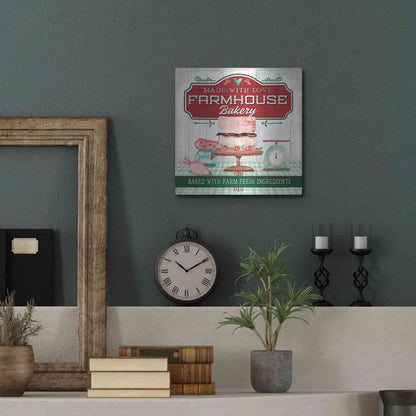 Luxe Metal Art 'Made With Love Bakery' by Mollie B, Metal Wall Art,12x12
