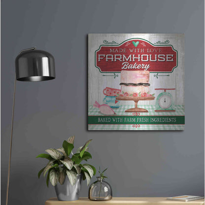 Luxe Metal Art 'Made With Love Bakery' by Mollie B, Metal Wall Art,24x24