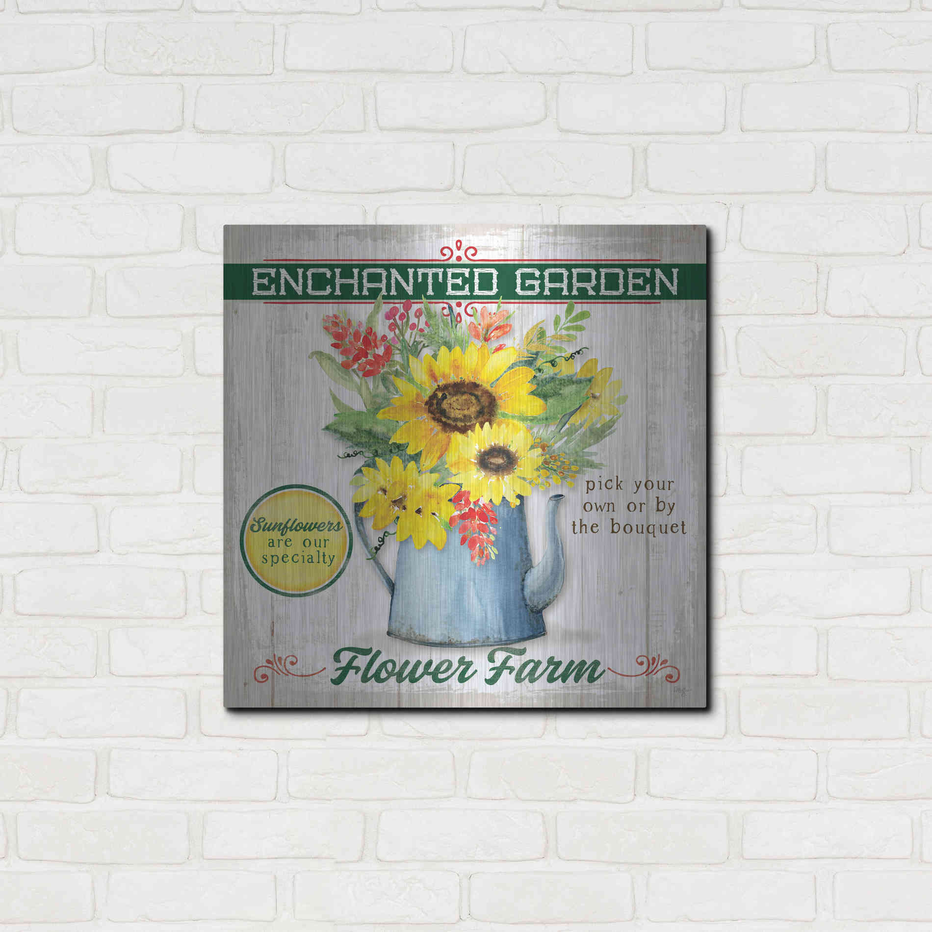 Luxe Metal Art 'Sunflower' by Mollie B, Metal Wall Art,24x24