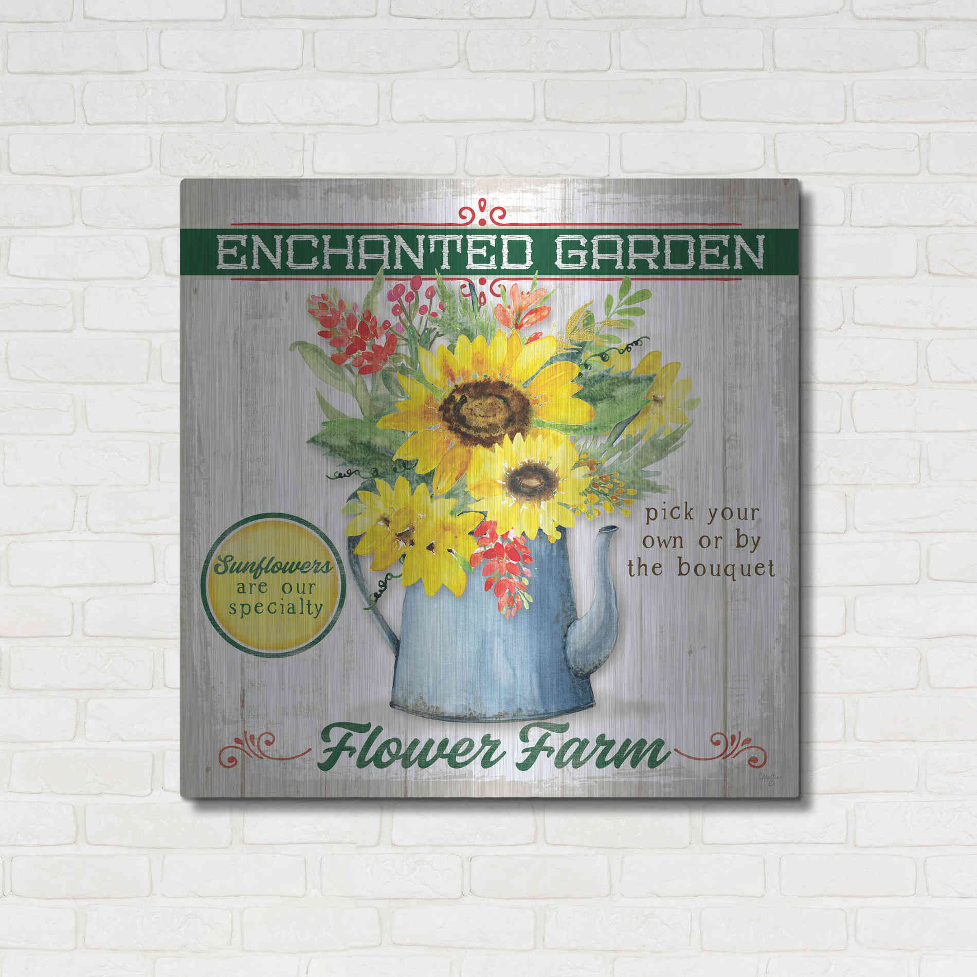 Luxe Metal Art 'Sunflower' by Mollie B, Metal Wall Art,36x36