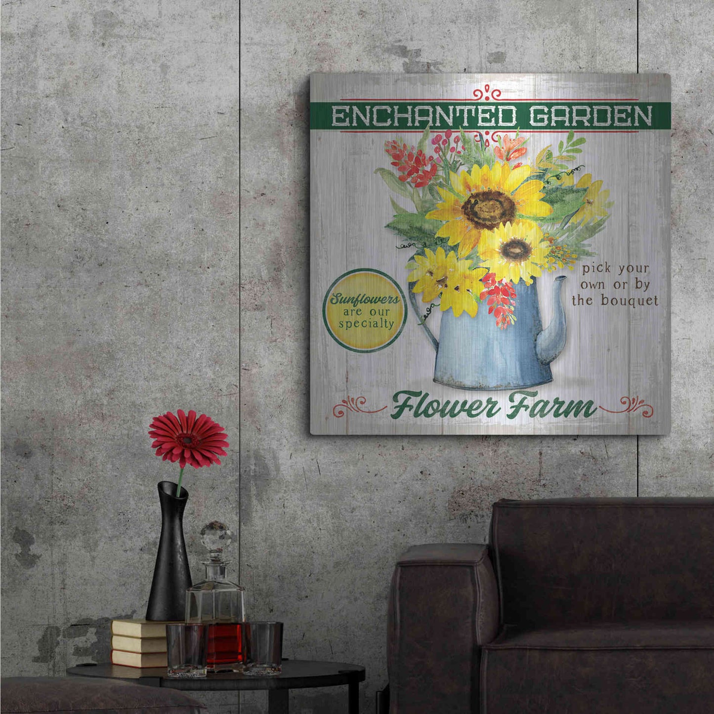 Luxe Metal Art 'Sunflower' by Mollie B, Metal Wall Art,36x36