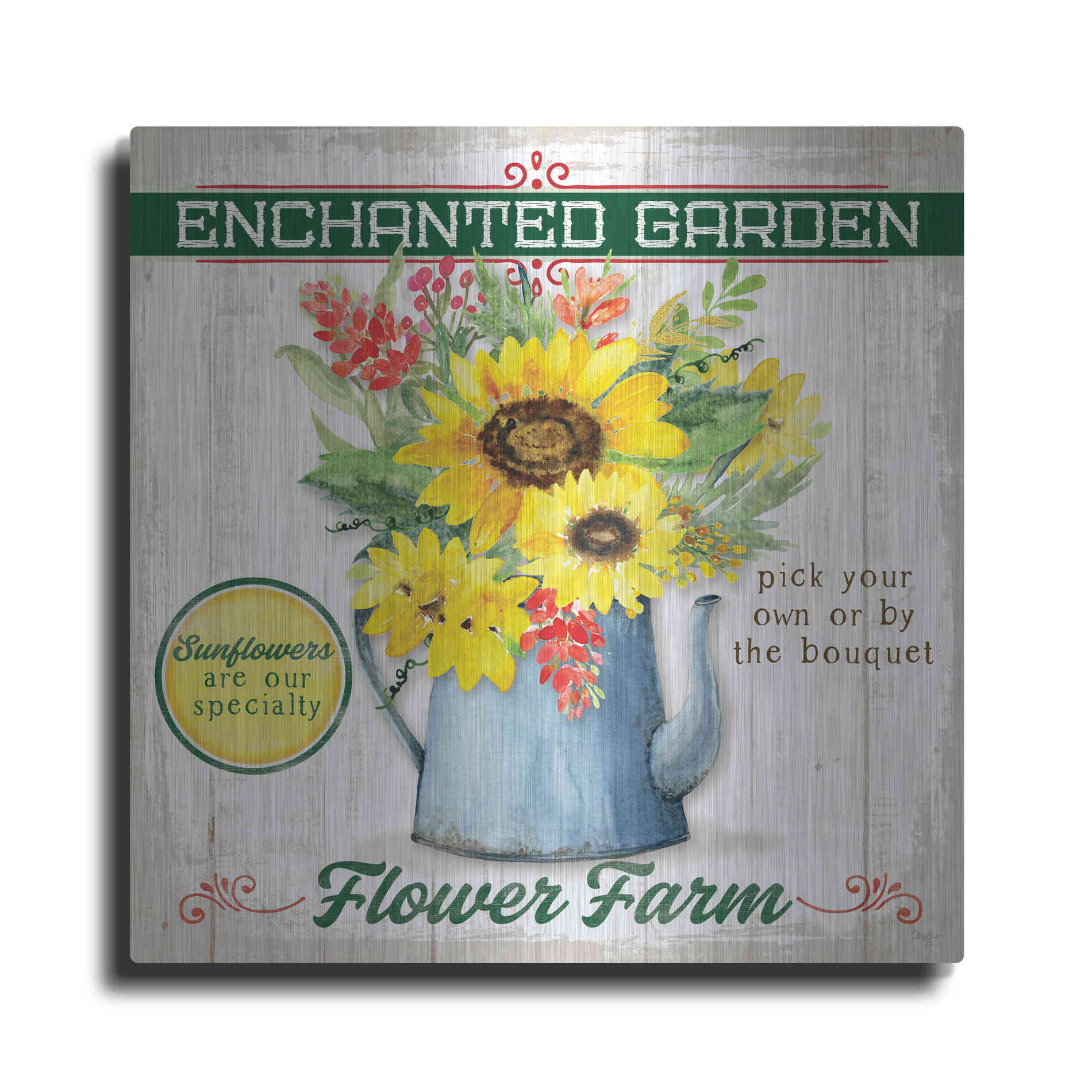 Luxe Metal Art 'Sunflower' by Mollie B, Metal Wall Art