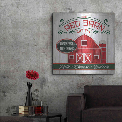 Luxe Metal Art 'The Red Barn' by Mollie B, Metal Wall Art,36x36