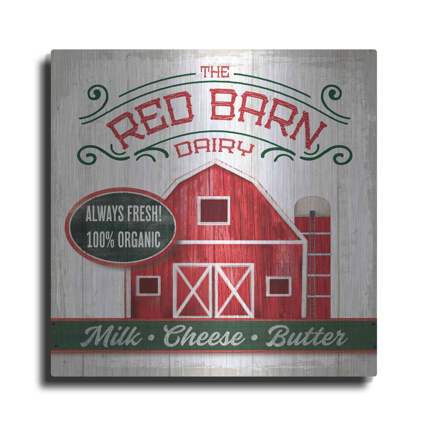 Luxe Metal Art 'The Red Barn' by Mollie B, Metal Wall Art