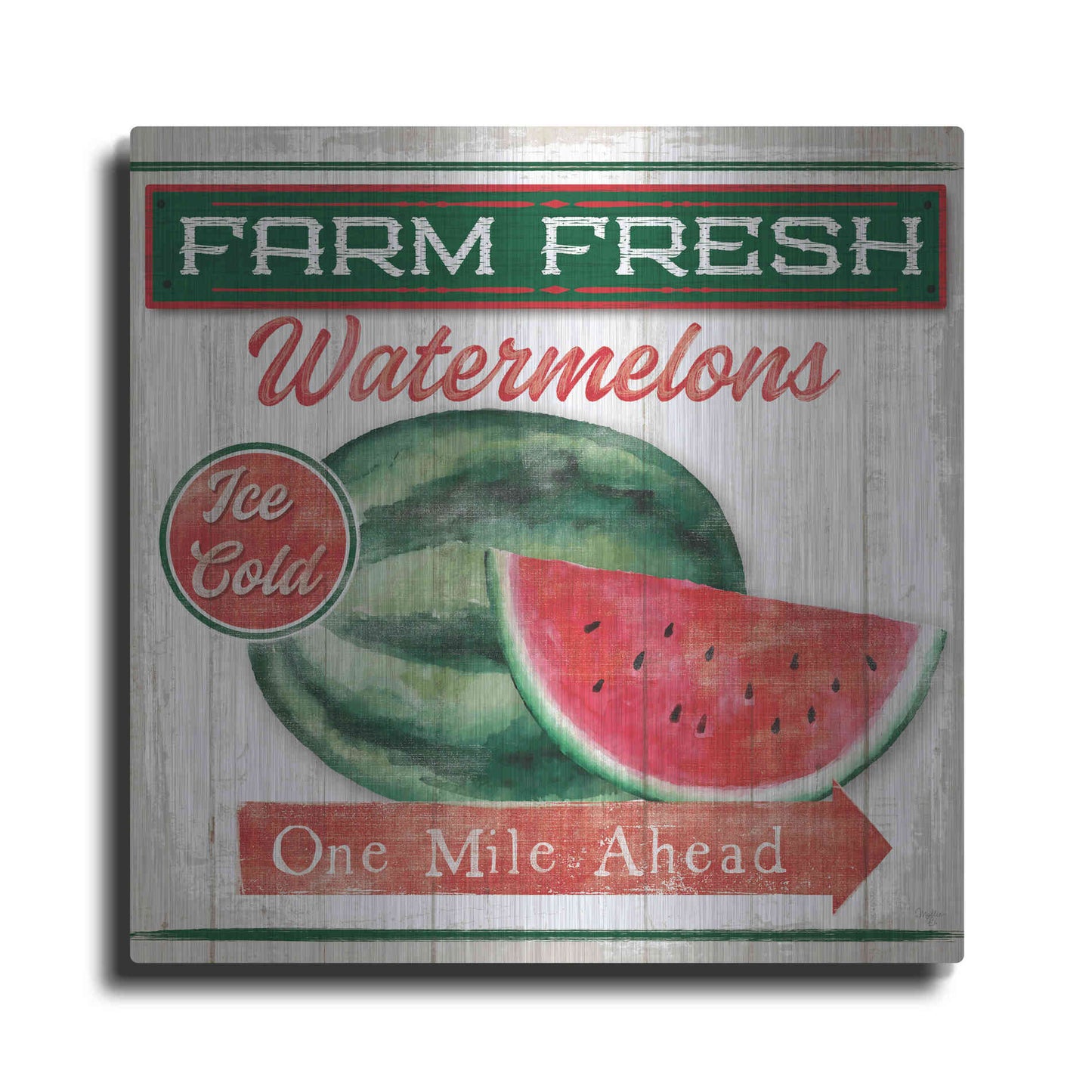 Luxe Metal Art 'Watermelon Farm' by Mollie B, Metal Wall Art