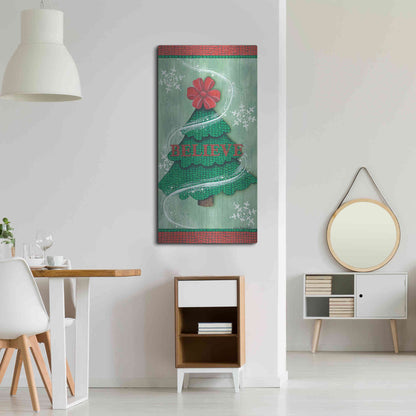 Luxe Metal Art 'Believe Stitch Tree' by Lisa Kennedy, Metal Wall Art,24x48