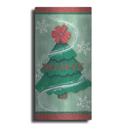 Luxe Metal Art 'Believe Stitch Tree' by Lisa Kennedy, Metal Wall Art