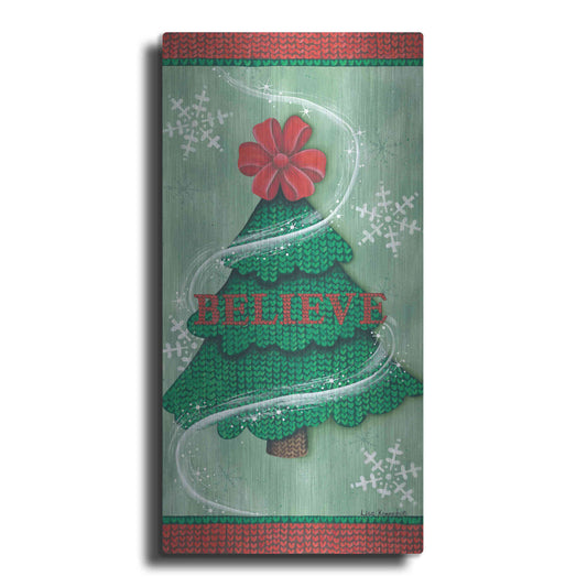 Luxe Metal Art 'Believe Stitch Tree' by Lisa Kennedy, Metal Wall Art