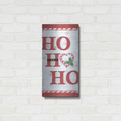 Luxe Metal Art 'Ho Ho Ho' by Lisa Kennedy, Metal Wall Art,12x24