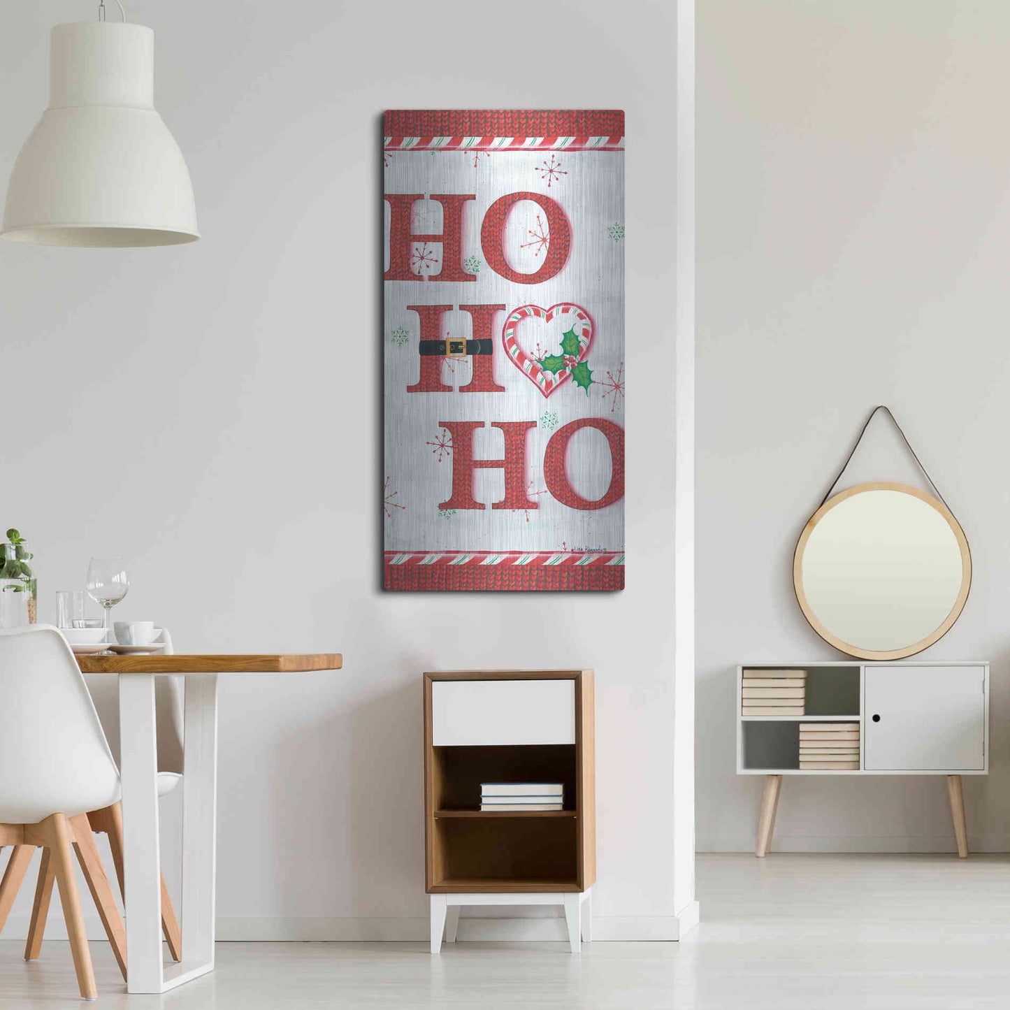 Luxe Metal Art 'Ho Ho Ho' by Lisa Kennedy, Metal Wall Art,24x48