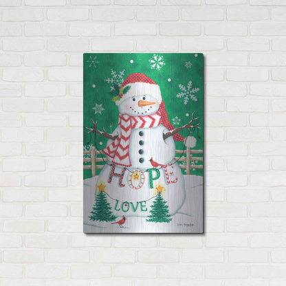Luxe Metal Art 'Merry Snowman' by Lisa Kennedy, Metal Wall Art,24x36