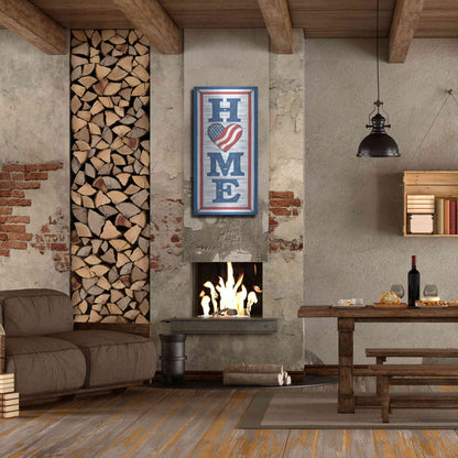 Luxe Metal Art 'Patriotic Home' by Lisa Kennedy, Metal Wall Art,24x48