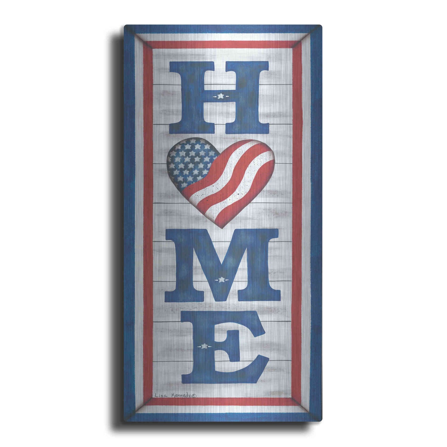 Luxe Metal Art 'Patriotic Home' by Lisa Kennedy, Metal Wall Art