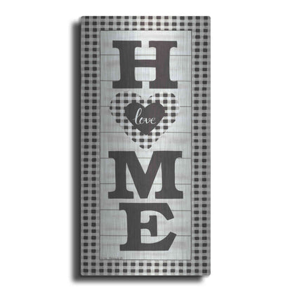 Luxe Metal Art 'Black & White Plaid Home' by Lisa Kennedy, Metal Wall Art