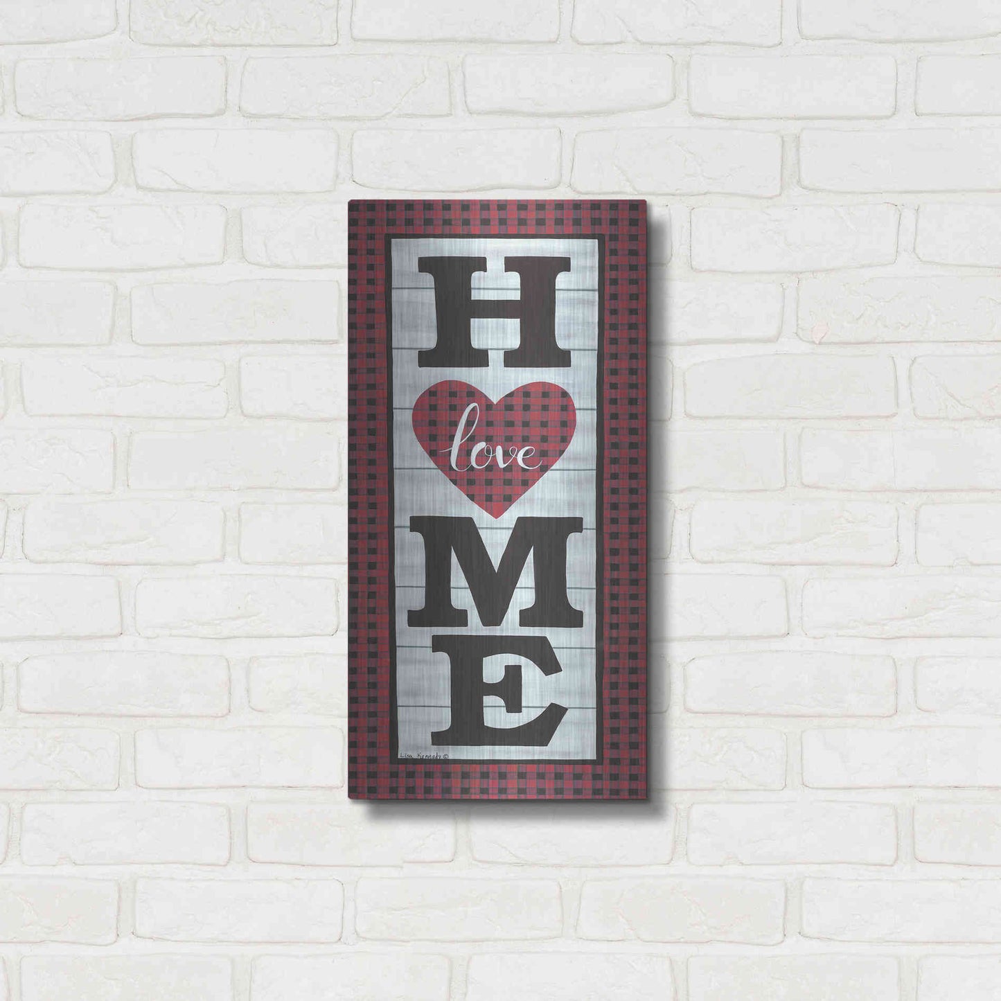 Luxe Metal Art 'Love Home' by Lisa Kennedy, Metal Wall Art,12x24