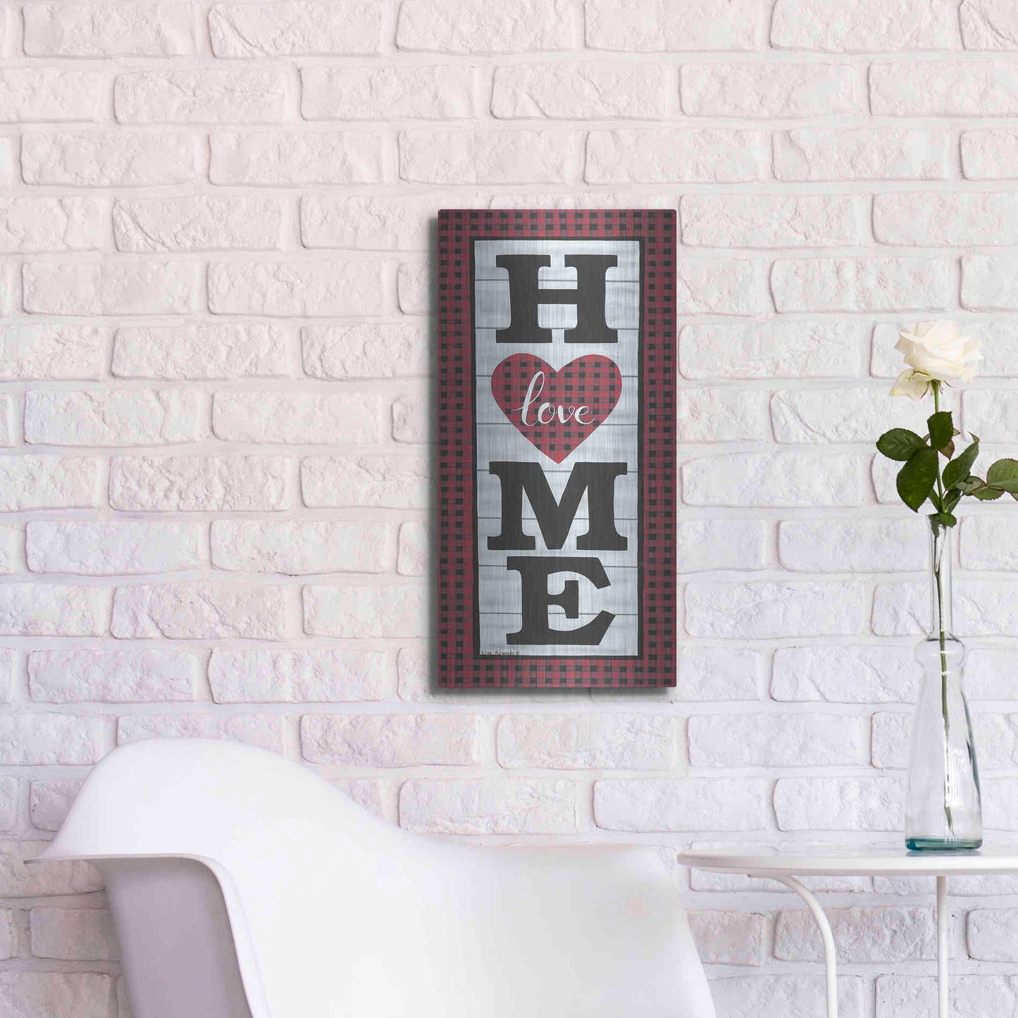 Luxe Metal Art 'Love Home' by Lisa Kennedy, Metal Wall Art,12x24