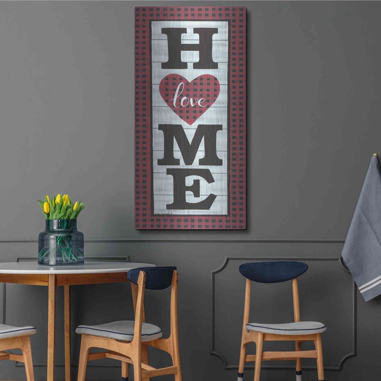 Luxe Metal Art 'Love Home' by Lisa Kennedy, Metal Wall Art,24x48