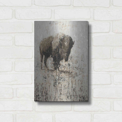 Luxe Metal Art 'Lone Buffalo' by Matt Flint, Metal Wall Art,12x16
