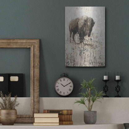 Luxe Metal Art 'Lone Buffalo' by Matt Flint, Metal Wall Art,12x16