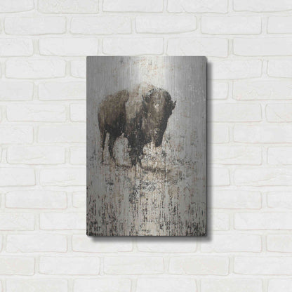 Luxe Metal Art 'Lone Buffalo' by Matt Flint, Metal Wall Art,16x24