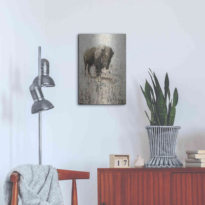 Luxe Metal Art 'Lone Buffalo' by Matt Flint, Metal Wall Art,16x24